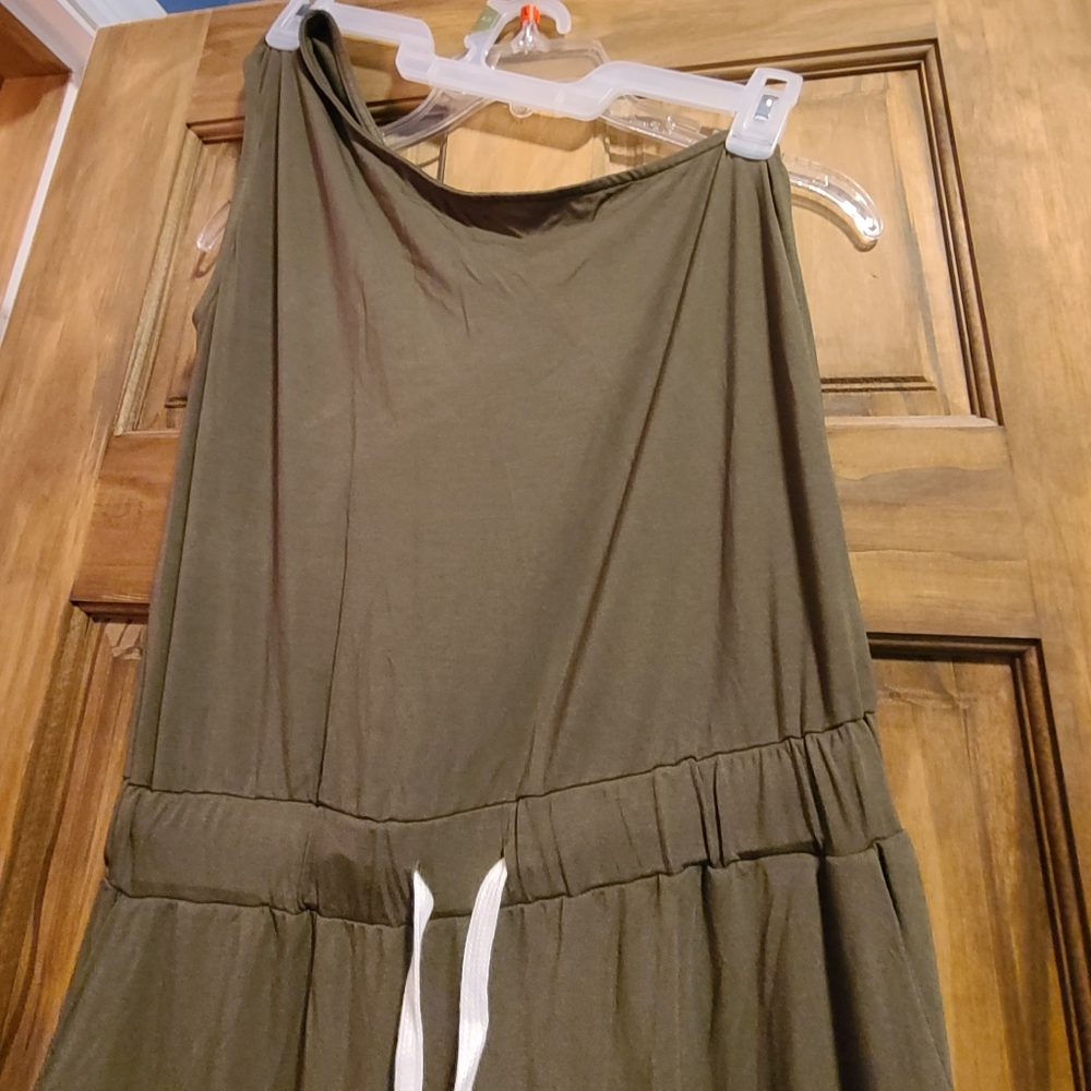 Army Green one shoulder Jumpsuit